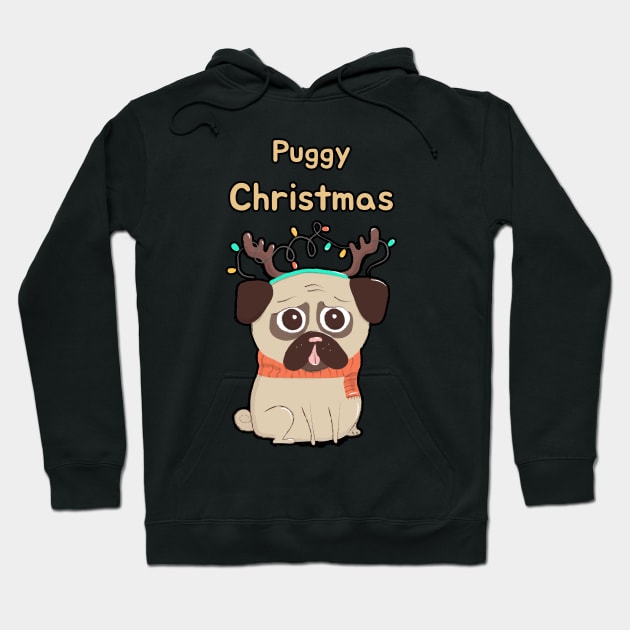 Puggy Christmas Hoodie by aastal72